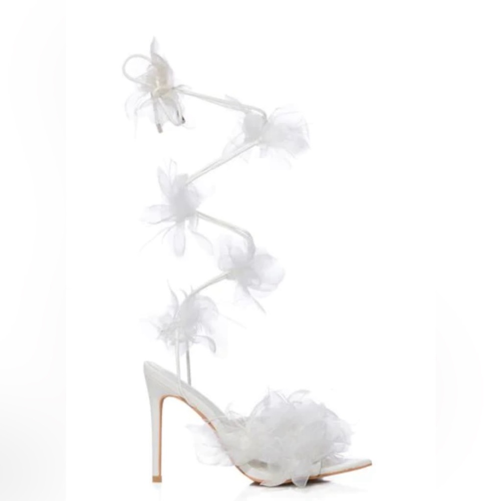 Azalea Wang white floral shoes. Sold out at Nordstrom & on website.